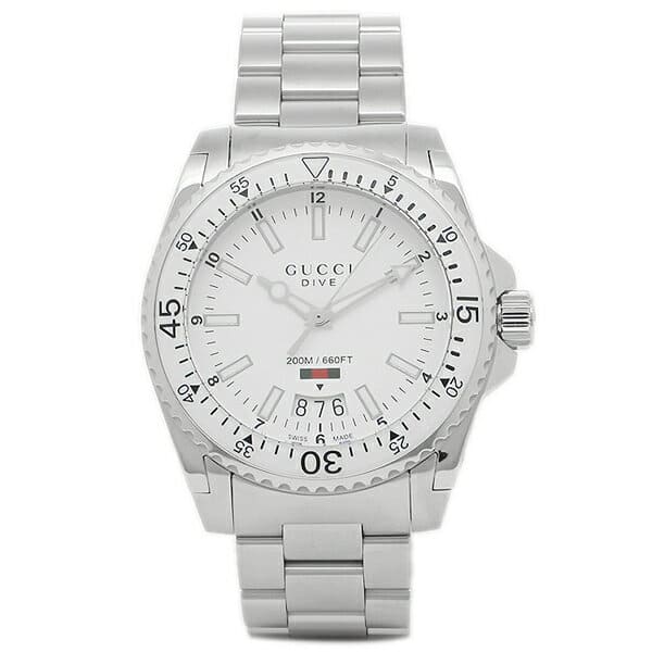 New]Gucci watch mens GUCCI YA136302 white silver - BE FORWARD Store