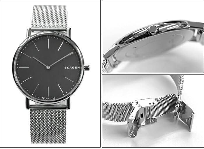 New Skagen SKAGEN SKW6483 signature clock watch mens gray Silver mesh BE FORWARD Store