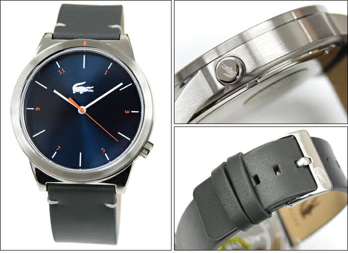 New]The watch that Lacoste LACOSTE 2010990 (154) MOTION clock watch mens  Navy gray leather is blue - BE FORWARD Store