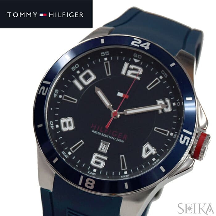 New]The watch that tomihirufiga TOMMY HILFIGER 1790862 (243) clock watch  mens Navy rubber is blue - BE FORWARD Store