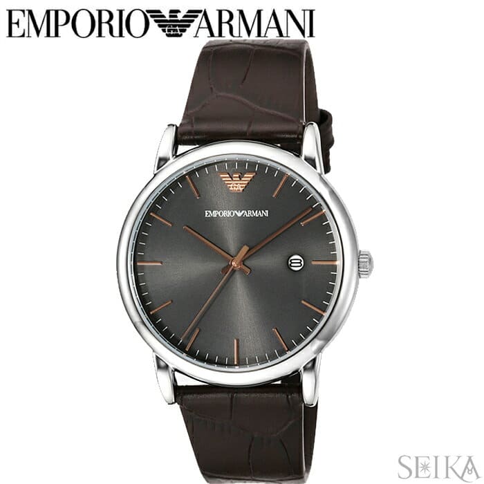 AR1996 clock watch mens brown leather 