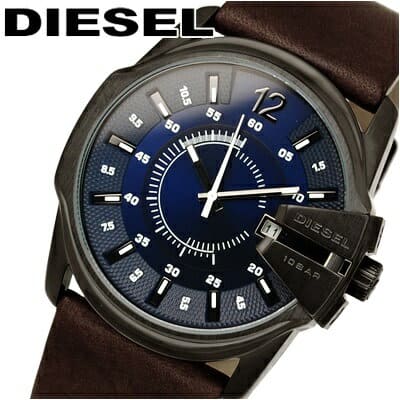New The watch that diesel DIESEL clock watch mens leather blue brown DZ1618 is blue BE FORWARD Store