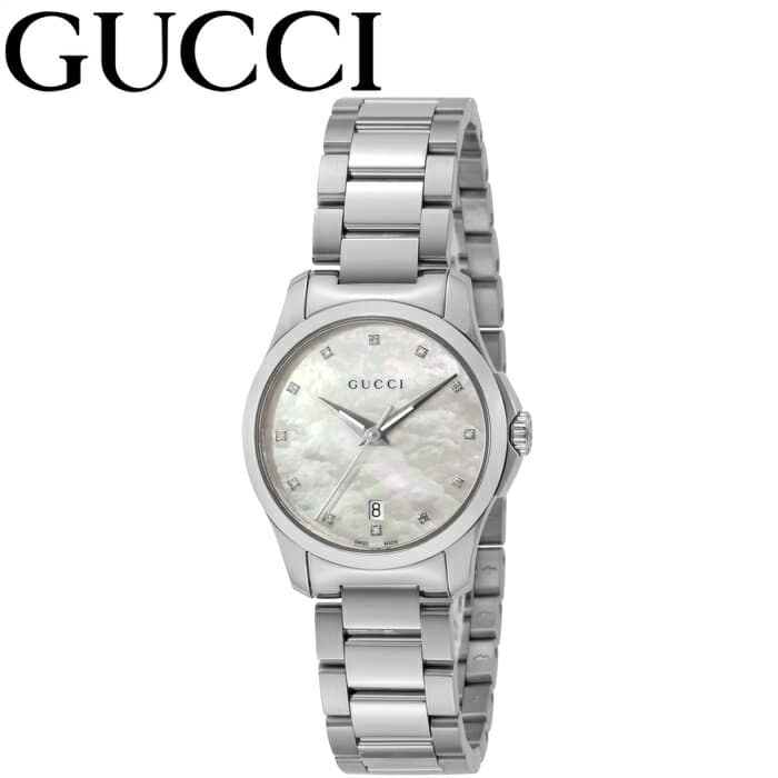 New Gucci GUCCI G time reply clock watch Lady s white pearl shell