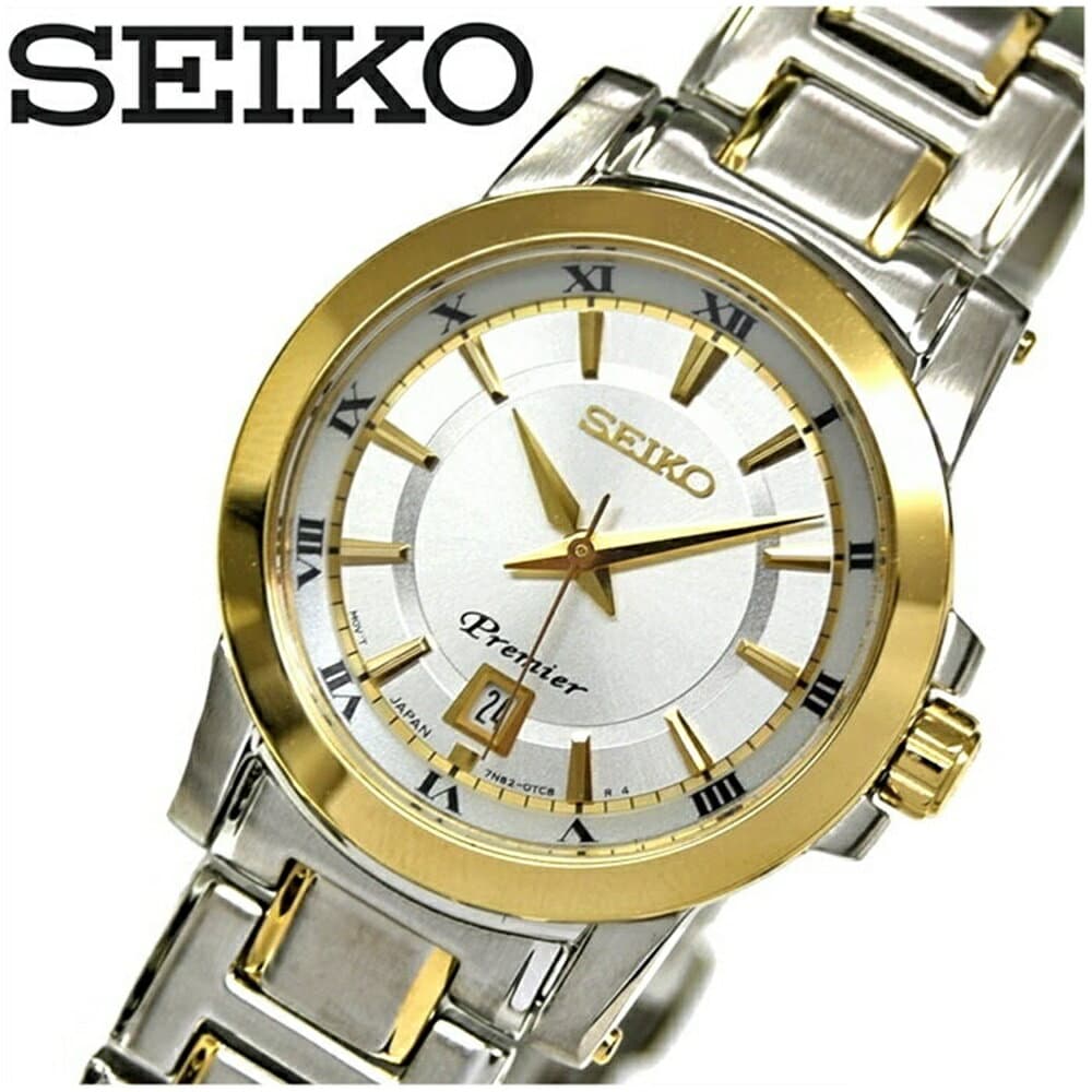 New]Seiko Ladies Premier Watch Silver/Gold SXDF44P1 - BE FORWARD Store