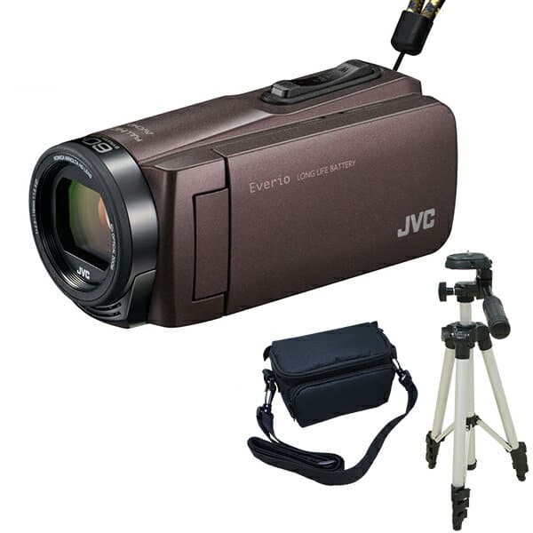 New Jvc Victor Gz F270 T 32gb Video Camera Ka 1100 Set With Tripod Bag Brown Long Time Recording Everio Be Forward Store