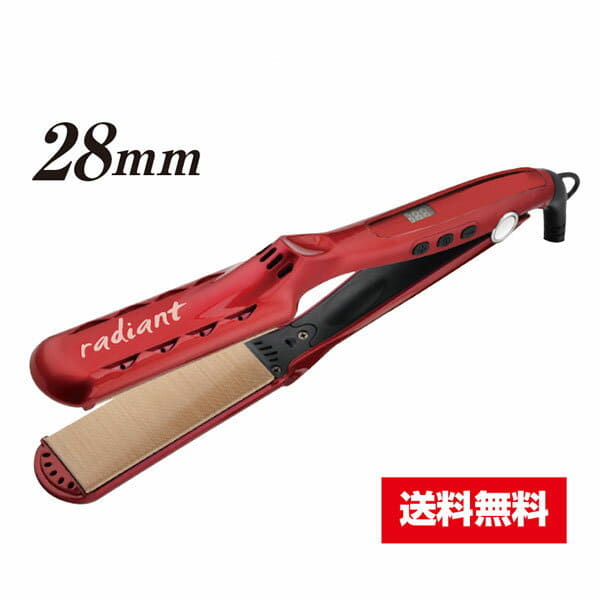 [New]Straight hair iron silk plate straight iron for silk pro iron radiant  28mm red radianto duties - BE FORWARD Store