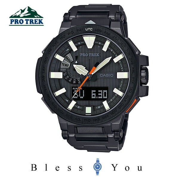 New]Casio PRO TREK Manaslu PRX-8000YT-1JF 190,0 CASIO PROTREK MANASLU ALL  BLACK DLC model SSS - BE FORWARD Store