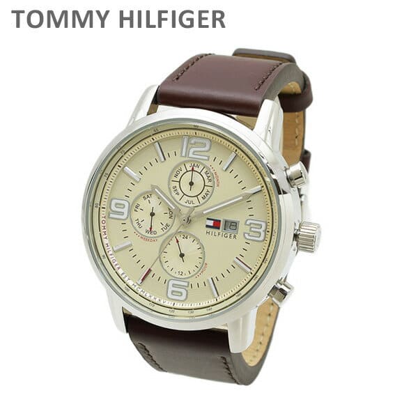 New]tomihirufiga watch 1710337 leather brown Silver mens TOMMY HILFIGER -  BE FORWARD Store