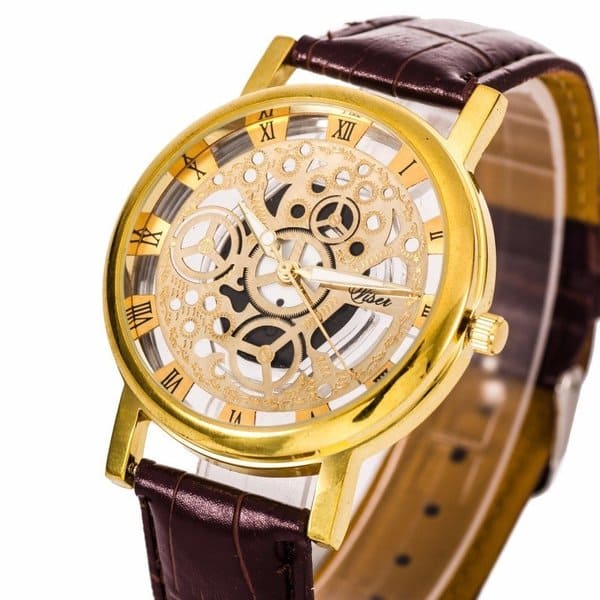 [New]Machine type quarts watch mens black / Silver - BE FORWARD Store