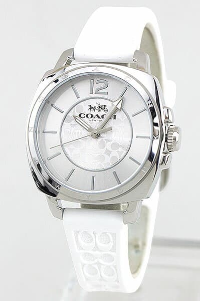 coach boyfriend watch white