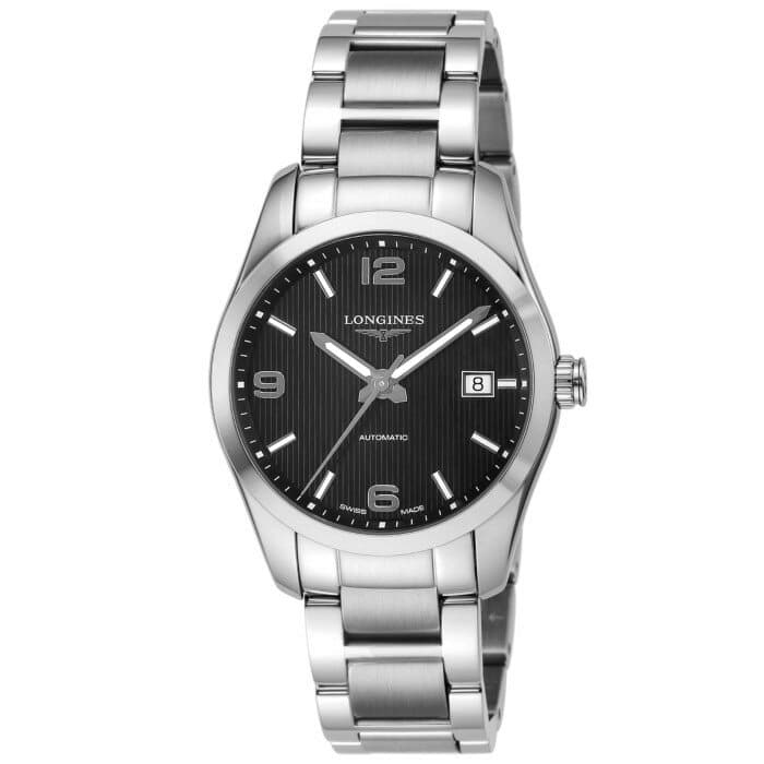 New]Ron gin L2.785.4.56.6 mens watch conk est Classic | Longines Conquest  Classic L27854566 Silver Black - BE FORWARD Store