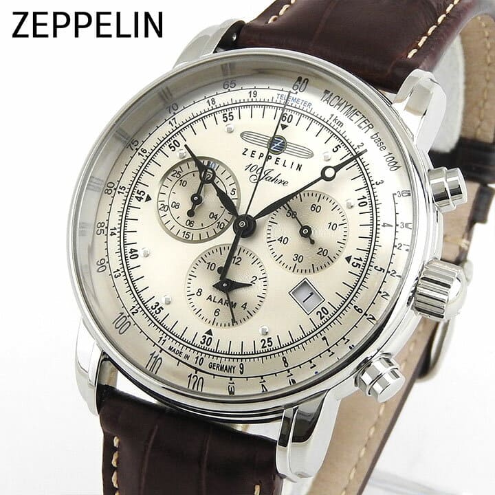 New]Zeppelin Men's Chronograph Watch Brown 7680-1 - BE FORWARD Store