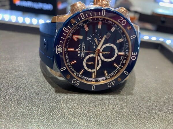 [New]EDOX Men's Chronograph Watch Date Dispay Blue 10221-37RBU3-BUIR3 ...