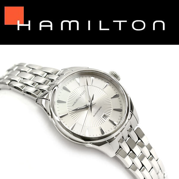 New Hamilton Self winding watch Lady s watch white silver dial stainless steel belt H42215151 with the Hamilton Jazz master Lady s rolling by hand BE FORWARD Store