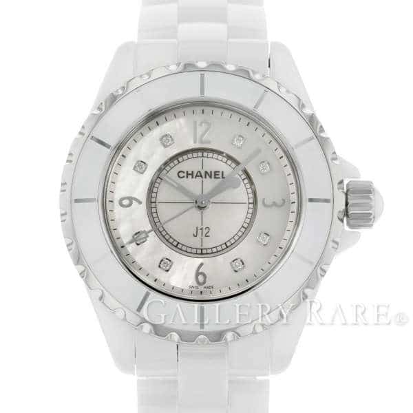 New]Chanel J12 33mm white ceramic 8P diamond white shell H2422 Lady's watch  - BE FORWARD Store