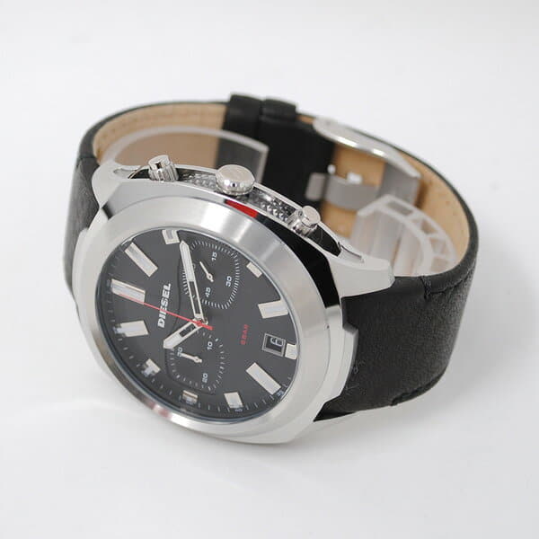 New]Diesel watch DZ4499 tumbler Black leather mens DIESEL clock 