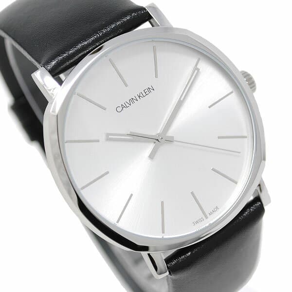 [New]Calvin Klein CK Calvin Klein clock watch K8Q311C6 POSH Silver Black leather mens quartz