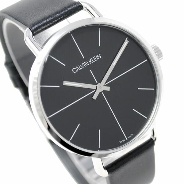 [New]Calvin Klein CK Calvin Klein clock watch K7B211CZ EVEN EXTENSION Silver Black leather mens