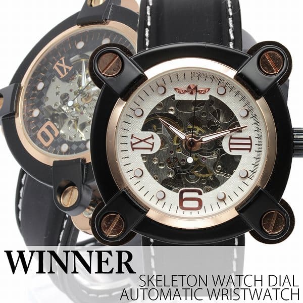 New which is an order page for the outside to self winding watch watch ATW036 half skeleton during a rubber belt solid big case pink Gold rolling by hand machine type watch mens