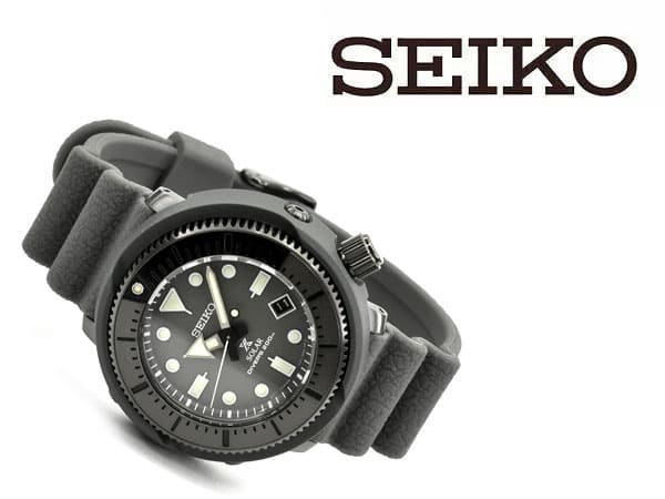 New]reimportation SEIKO PROSPEX Canned STREET SERIES street series solar  DIVER's200m mens watch tuna gray dial gray silicon belt SNE537P1 - BE  FORWARD Store