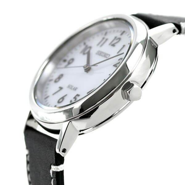 New]examinee white X Black leather belt for the SEIKO watch Lady's