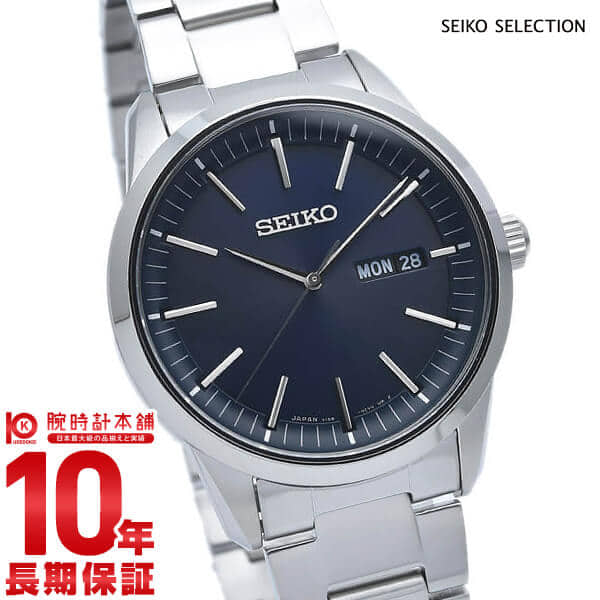New]SEIKO SELECTION Solar Calendar SBPX121 Watch Men's Navy Silver