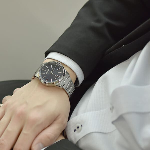 New]SEIKO SELECTION Solar Calendar SBPX121 Watch Men's Navy Silver
