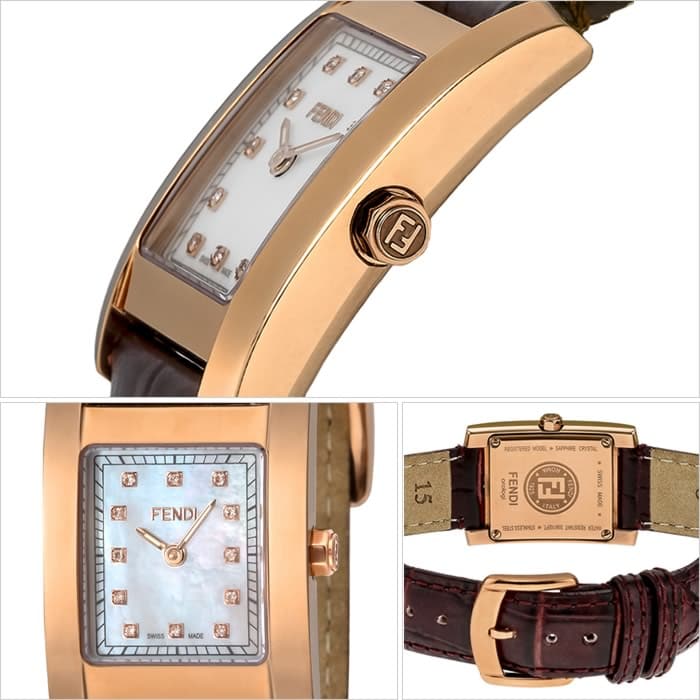 【売り切り御免！】 Ladies CLASSICO New]FENDI White Diamond Gold Shell Watch 時計