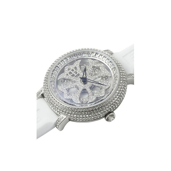 New]BRILLAMICO LILY Swarovski Watch Unisex 40MM WHITE Silicon Belt 