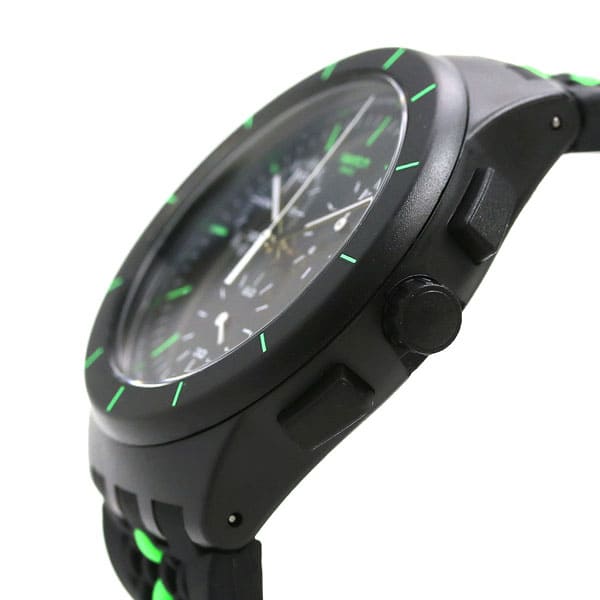 New] Swatch SWATCH original Chronograph Men's watch SUSB409 Black X green  Watch - BE FORWARD Store