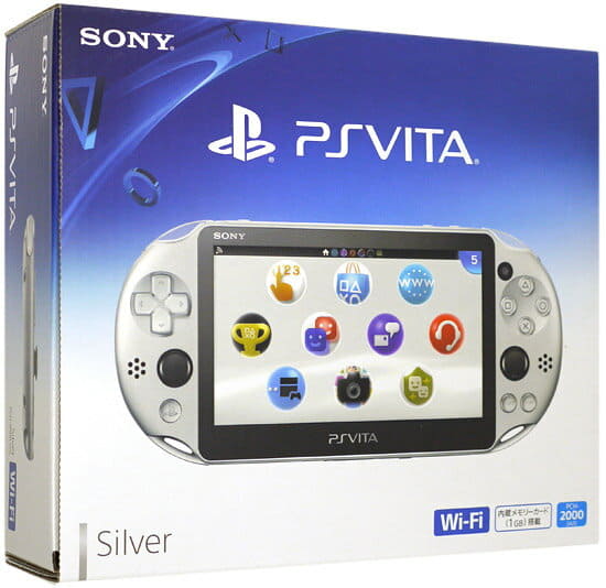 Used]There is PSVita Wi-Fi model Silver PCH-2000 ZA25 former box 