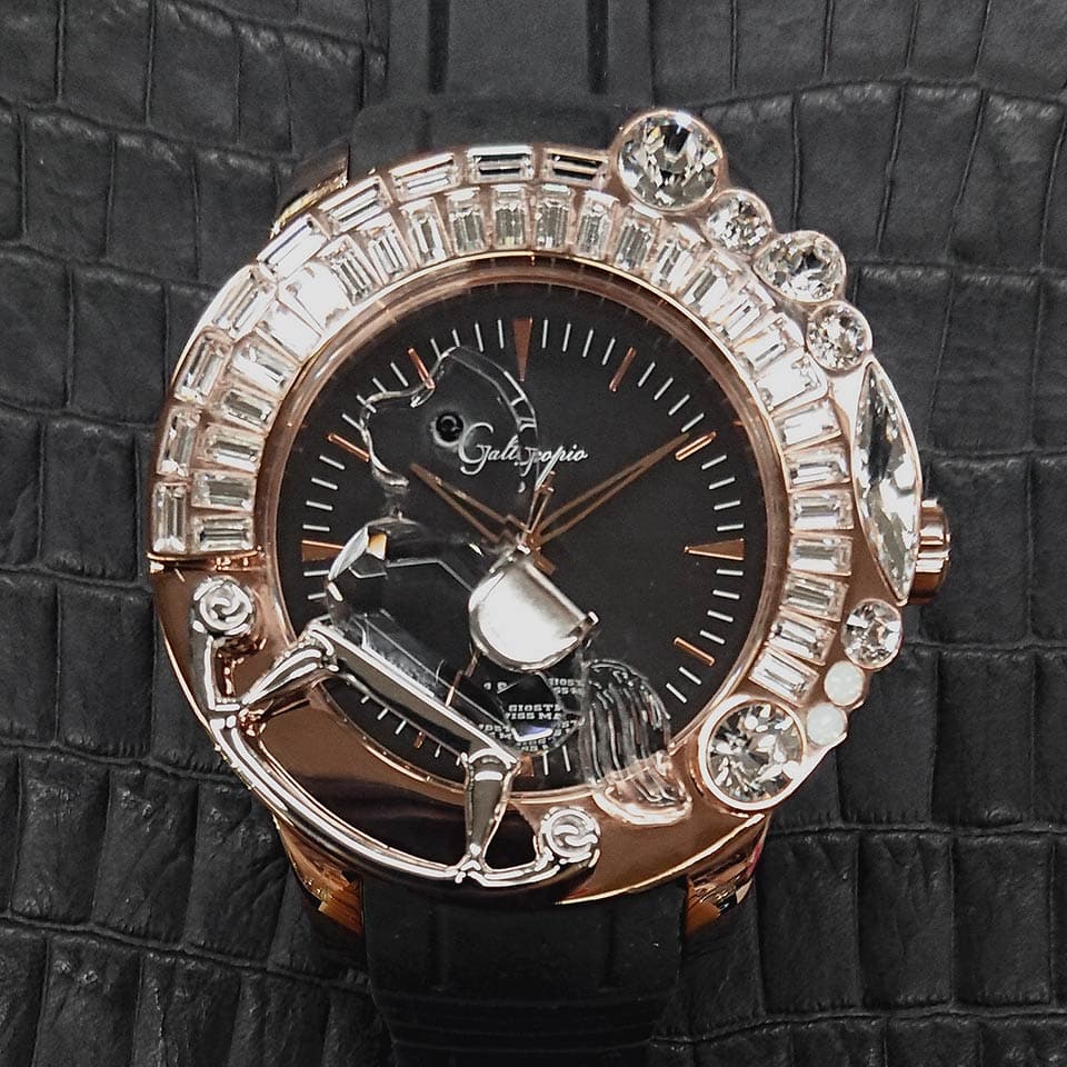 Galtiscopio ‘La Giostra I’ Rocking Horse Watch La Giostra I 童真木馬系列- 白盤銀框黑鑽/黑皮帶- Galtiscopio  main image 4