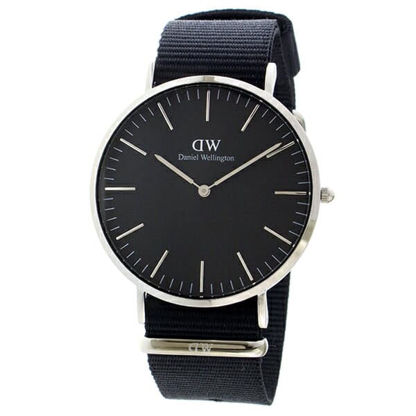 New](... 9/30) Daniel Wellington Daniel Classic Black Cornwall Silver 40mm watch mens - BE FORWARD Store
