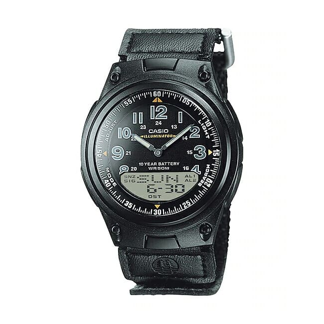 Casio Mens Velcro Watch Casio AW-80V-5BV Watchstra Velcro