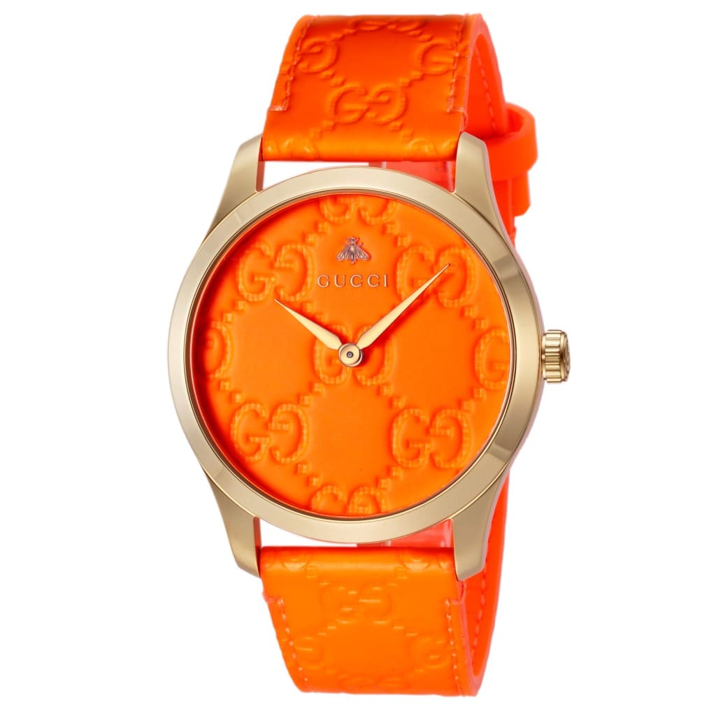 New Gucci Ladies G Timeless Watch Orange YA1264116 BE FORWARD Store