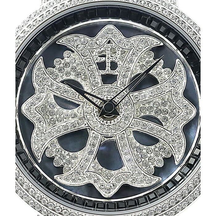 New]BRILLAMICO LILY Swarovski Watch Unisex 46MM BLACK/SILVER - BE