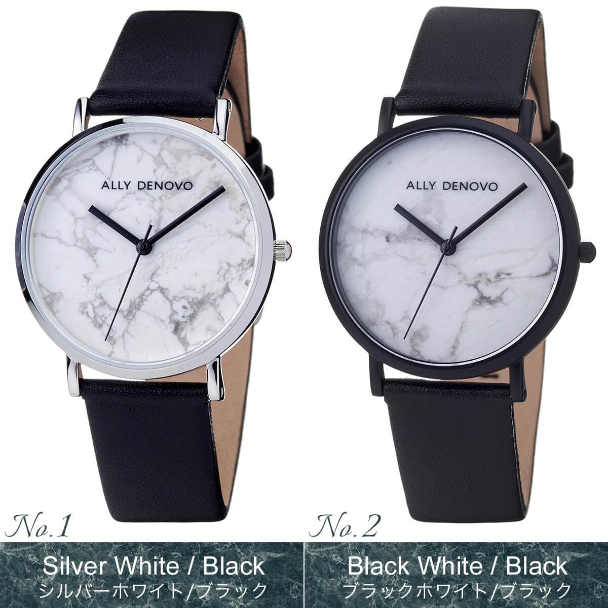 New] ALLY DENOVO Carrara marble 40mm marble Watch Carrara  display picture 2