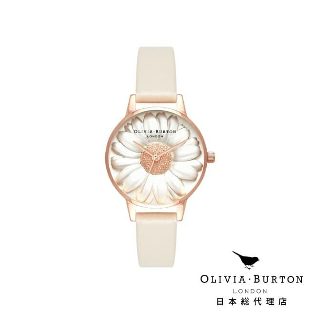 New Olivia Burton Lady s watch Olivia Burton 3D Daisy Vee cancer nude Rose Gold Japan sole agent memorial day clock BE FORWARD Store