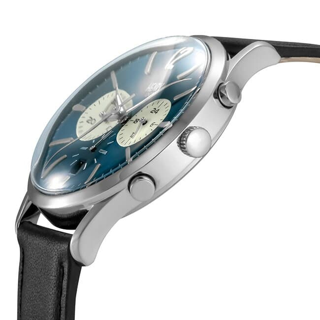 New Henry London watch Knightsbridge mens Lady s Navy Silver Black leather Henry London KNIGHTSBRIDGE HL41CS0039 BE FORWARD Store