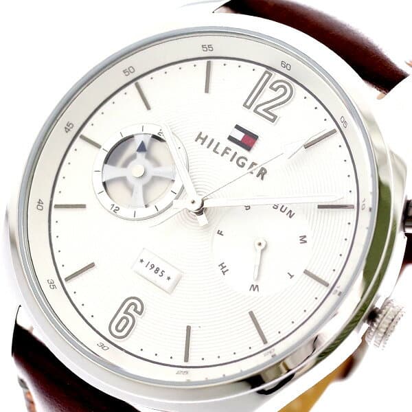 New]tomihirufiga TOMMY HILFIGER watch mens 1791550 quartz white brown white  - BE FORWARD Store