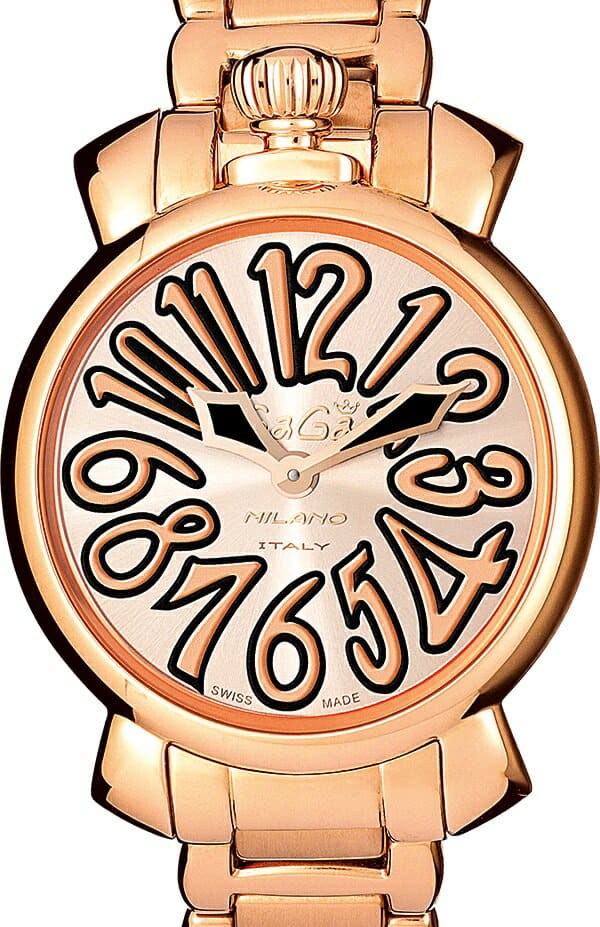 New]GAGA MILANO 6021.5MANUALE 35MM 18K PVD Ga Ga MILANO MANUALE 35 unisex  quartz watch stainless steel pink Gold X pink Gold - BE FORWARD Store