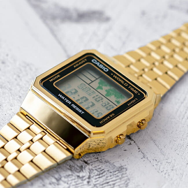 [New]CASIO Casio standard watch mens Lady's digital waterproofing Gold ...