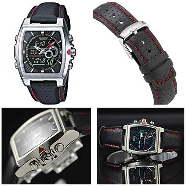 New]Casio watch edifisu CASIO EDIFICE EFA-120L-1A1VEF Black red Silver 10  standard atmosphere Waterproof mens Men's Watch 's quartz re ation - BE  FORWARD Store