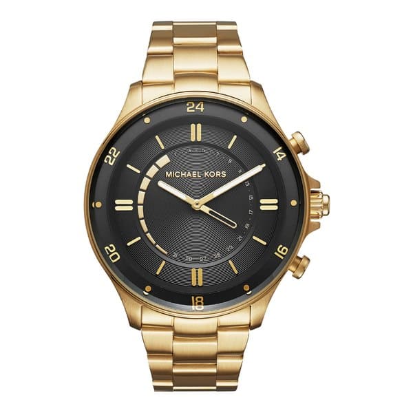 New Michael Kors access Lady s watch accessories Michael Kors Access Reid Hybrid Bracelet Watch 45mm Gold Black Gold BE FORWARD Store