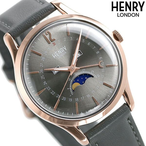 New Henry London Holborn Moonphase Men s Watch 39mm HL39 LS 0422 BE FORWARD Store