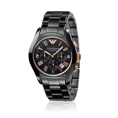 black and rose gold armani watch mens