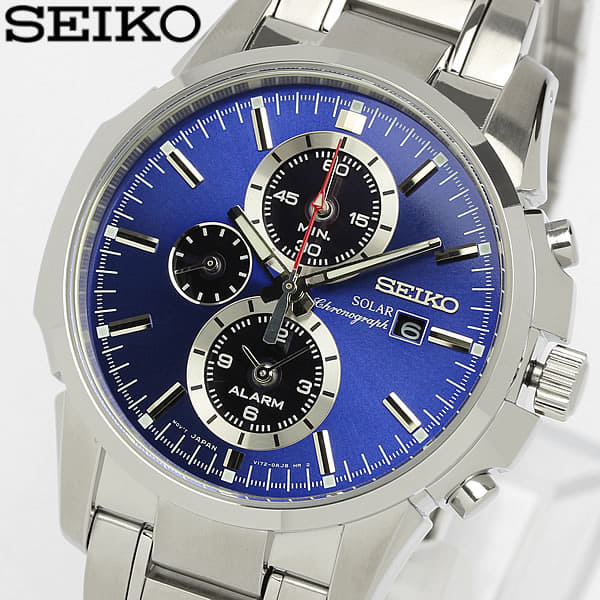 New]Seiko Men's Chronograph Solar Watch SSC085P1 - BE FORWARD Store