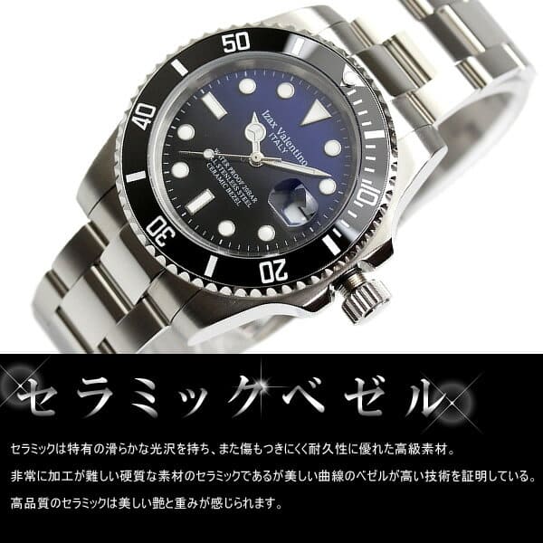 New Quartz 10 standard atmosphere waterproofing ceramic bezel IVG9000 for the IZAX VALENTINO Isaac Valentino watch mens