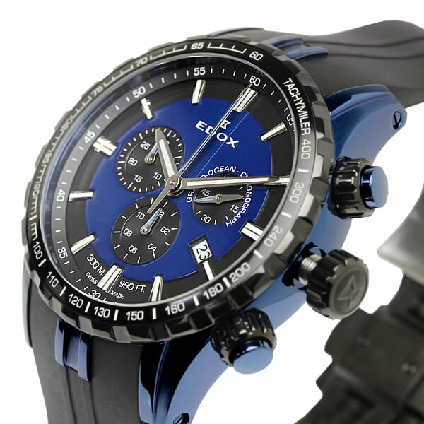 [New]EDOX edokkusugurandooshan watch mens quartz Chronograph 300m ...