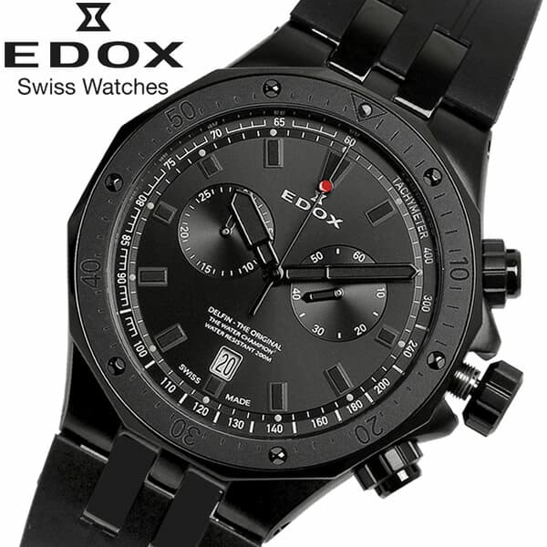 [New]EDOX edokkusuderufin watch mens quartz Chronograph 200m ...